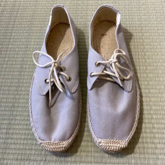 Soludos Lace Up Espadrilles Shoes Women's 9 Grey Jute Canvas Casual Stroll Walk - Picture 1 of 7
